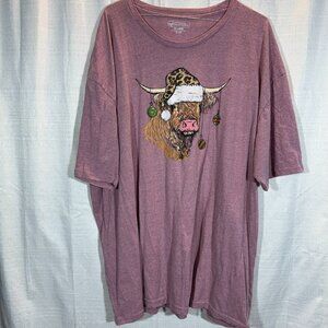 Women's Pink Short sleeve Christmas T-shirt